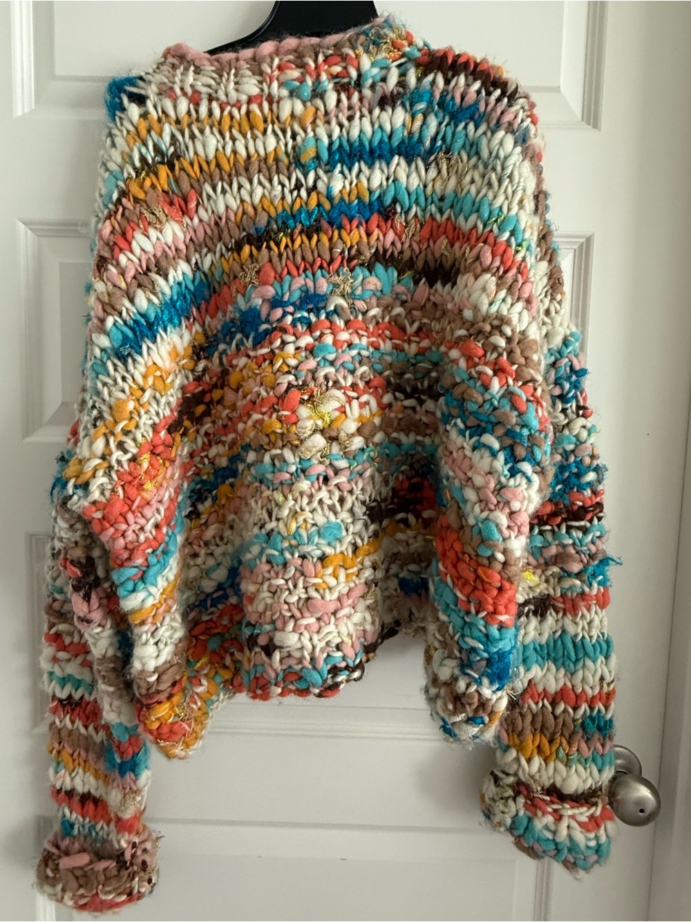 NWOT Free People Multicolor Chunky Knit Turtleneck Sweater - Picture 6 of 6